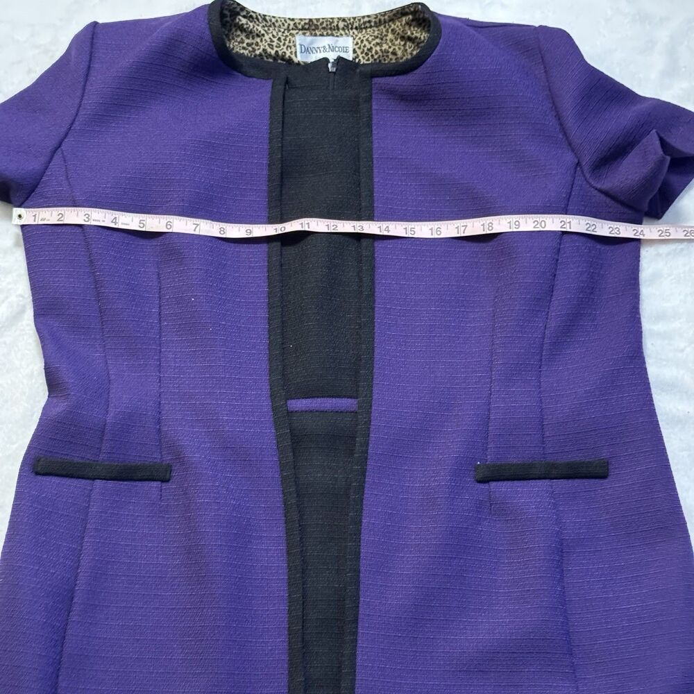 Danny & Nicole Women’s Size 16 Purple Black Dress & Short Sleeve Jacket 2 Piece - Picture 5 of 16